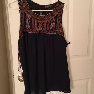 Navy Aztec Print